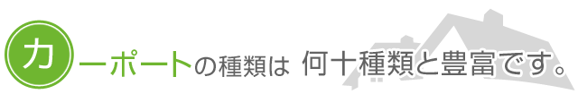 カーポートの種類は何十種類と豊富です。